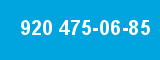 920 475-06-85 920 475-06-85